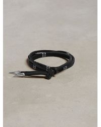 John Varvatos | Black Leather Bracelet With Silver Tips for Men | Lyst