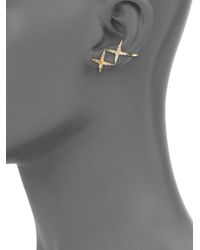 Elizabeth and James | Metallic Vida PavÉ White Topaz Ear Cuffs | Lyst
