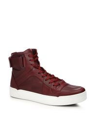 Gucci | Red Basketball Leather High-top Sneakers for Men | Lyst