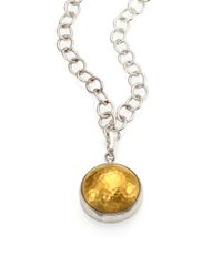 Gurhan | Metallic Amulet Sterling 24k Yellow Gold Dome Pendant Necklace | Lyst