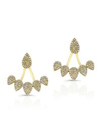 Anne Sisteron - 14kt Yellow Gold Diamond Tiara Floating Earrings - Lyst