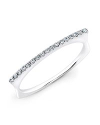 Anne Sisteron - Metallic 14kt White Gold Diamond Bar Dome Ring - Lyst