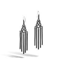John Hardy | Metallic Classic Chain Black Ruthenium Plating Chandelier Earrings | Lyst