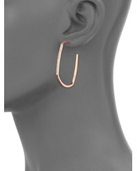 Michael Kors | Pink Cityscape Chains Pavé Rose Goldtone Geometric Hoop Earrings/1.5 | Lyst