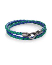 Tod's | Green Braided-Leather Bracelet for Men | Lyst