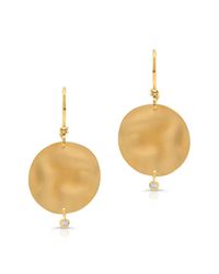 Anne Sisteron - Metallic 14kt Yellow Gold Round Ripple Diamond Earring - Lyst