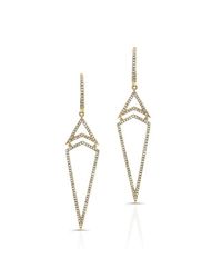 Anne Sisteron - 14kt Yellow Gold Diamond Triangle Earrings - Lyst
