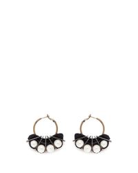 Lanvin | Multicolor Glass Pearl Taffeta Hoop Earrings | Lyst