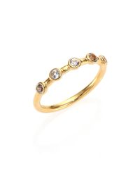 Elizabeth and James | Metallic Jean White Topaz Band Ring | Lyst