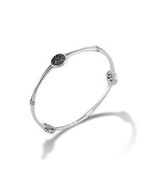 John Hardy | Black Slim Three-Station Bangle | Lyst