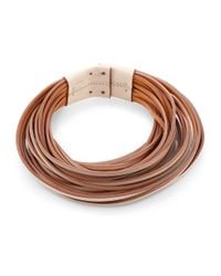 Brunello Cucinelli | Brown Leather Collar Necklace | Lyst