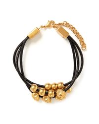Alexander McQueen | Black Multi Skull Leather Bracelet | Lyst