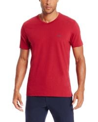 BOSS Green Red 'teevn' | Cotton V-neck T-shirt for men