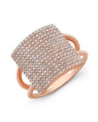 Anne Sisteron | Pink 18kt Rose Gold Diamond Square Ring | Lyst