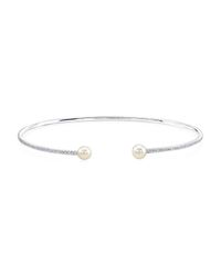 Anne Sisteron - 14kt White Gold Diamond And Pearl Cuff - Lyst