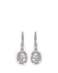 CZ by Kenneth Jay Lane | Metallic Paved Oval Earrings | Lyst