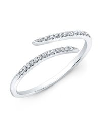 Anne Sisteron - 14kt White Gold Diamond Open Embrace Ring - Lyst