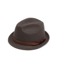Saks Fifth Avenue | Gray Leather-banded Wool Fedora for Men | Lyst