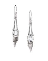Alexis Bittar Fine | Metallic Sky Marquis Clear Quartz, White Sapphire & Sterling Silver Long Fringe Drop Earrings | Lyst