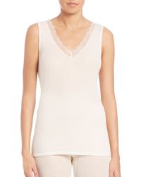 Hanro | Natural Woolen Lace Tank Top | Lyst
