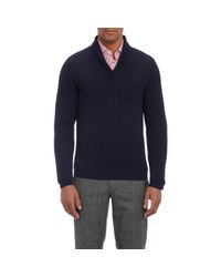 Malo Blue Shawl-Collar Sweater for men