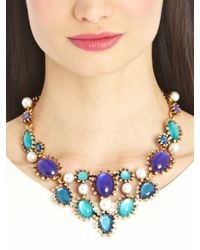 Oscar de la Renta | Blue Aqua Star Resin Bib Necklace | Lyst