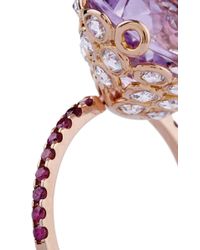 Lito | Metallic One Of A Kind 18K Rose Gold Ring With Amethyst | Lyst