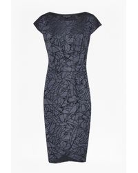 French Connection | Blue Shatter Jacquard Wrap Dress | Lyst