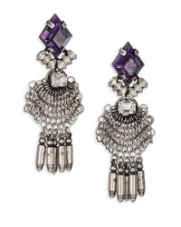 DANNIJO | Metallic Clea Crystal Drop Earrings | Lyst