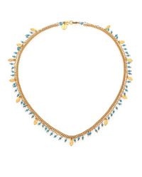 Chan Luu | Metallic Turquoise Leaf Fringe Necklace | Lyst