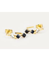 Sabrina Dehoff | Metallic Creole Earrings With Crystals | Lyst