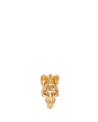 Alexander McQueen Metallic Rock Crystal Large Skull Claw Ring