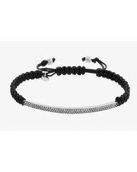 Tateossian - White Micro Pavé Macramé Bracelet With Diamonds for Men - Lyst