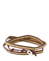 Colana | Metallic Leather Wrap Bracelet W/ Bronze Hematite | Lyst