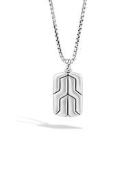 John Hardy | Metallic Classic Chain Sterling Silver Dog Tag Necklace | Lyst