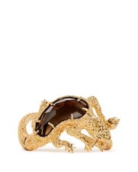 Alexander McQueen | Metallic Salamander Rock Crystal Cuff | Lyst