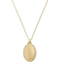 Monica Rich Kosann | Metallic 18k Yellow Gold Satin Finish 4 - Image Oval Locket With Diamonds | Lyst