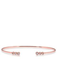 Anne Sisteron - Metallic 14kt Rose Gold Diamond Open Bezel Cuff - Lyst