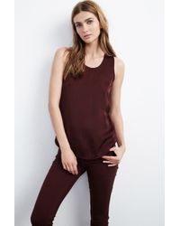 Velvet By Graham & Spencer - Red Hasani Satin Contrast Tank Top - Lyst
