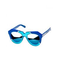 Karen Walker | Blue One Splash Sunglasses | Lyst