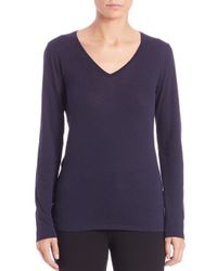 Saks Fifth Avenue | Blue Cotton-cashmere Long-sleeve Tee | Lyst