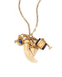 Tory Burch | Metallic Charm Pendant Necklace/goldtone | Lyst