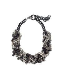 Fenton - Metallic Gunmetal Thick Twisted Necklace - Lyst