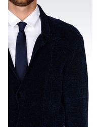 Emporio Armani | Blue Knit Jacket for Men | Lyst