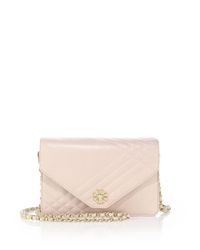 Tory Burch | Brown Kira Quilted Leather Chain Shoulder Bag | Lyst