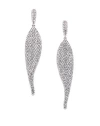 Adriana Orsini | Metallic Pavé Crystal Wave Drop Earrings/silvertone | Lyst