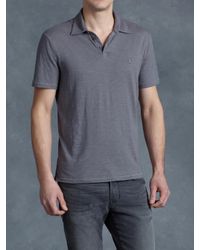 John Varvatos | Gray Soft Collar Peace Polo for Men | Lyst