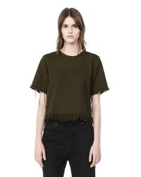 Alexander Wang | Brown Exclusive Burlap Top With Frayed Hem | Lyst