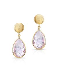 Anne Sisteron | Metallic 14kt Yellow Gold Pink Amethyst Pear Drop Earrings | Lyst