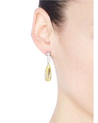 CZ by Kenneth Jay Lane | Yellow Pear Cut Cubic Zirconia Drop Earrings | Lyst